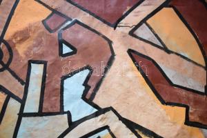 Jelzés nélkül, XX. sz. vége/XXI. sz eleje: Színes absztrakt kép. Olaj, vászon. 160×100 cm. Feltekerv...