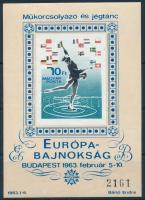 1963 Műkorcsolyázó és jégtánc EB vágott blokk (16.000)