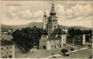 Besztercebánya, Banská Bystrica; Mátyás tér a régi várral. Bánovszky és Dohnányi kiadása / square, old castle (felületi sérülés / surface damage)