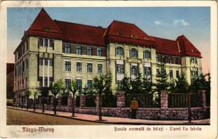 Marosvásárhely, Targu Mures; Scoala normala de baieti / elemi fiú iskola / boy school + "1940 Marosvásárhely visszatért" So. Stpl