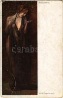 1918 Resignation / Erotic lady art postcard. Wiener Künstler Grüsse C.H.W. VIII/2. Nr. 2814. s: Adol...