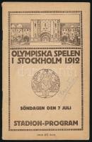 1912 [A Stockholmi Olimpia napi programja] Olympiska Spelen I Stockholm Stadion Program1912 Július 7 . 48 p. 8 reklámok. néhány ceruzás bejegyzéssel