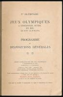 1912 [A Stockholmi Olimpiai Játékok programja] Jeux Olympiques a Stockholm 1912. Programme et despos...