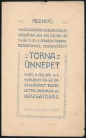 1909 Kolozsvári Kereskedelmi Akadémia tornaünnep meghívója 4p.