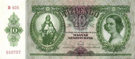 1936. 10P (7x) egymás utáni sorszámokkal, egyik darabon papírránccal T:I