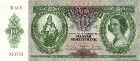 1936. 10P (7x) egymás utáni sorszámokkal, egyik darabon papírránccal T:I