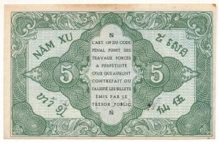 Francia Indokína 1942. 5c T:XF hajtatlan, foltFrench Indochina 1942. 5 Cents C:XF unfolded, spotted ...