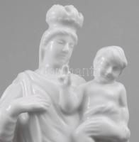Herendi porcelán fehér mázas Madonna, jelzett, hibátlan, m: 25 cm