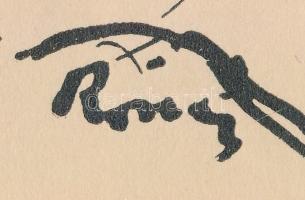 Rippl-Rónai József (1861-1927): Zongoránál, cinkográfia, papír, jelzett a cinkográfián, paszpartuban...