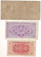 Hongkong DN (1941) 1c + 5c + 10c T:F,VG közte szép papír
Hong Kong DN (1941) 1 Cent + 5 Cents + 10 ...