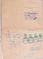 Közel 200 darabos okmánybélyeges okmány gyűjtemény Tokaj, Szerencs, Miskolc környékéről, nagyrészt 1...