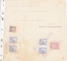 cca 1850-1950 kb 80 darabos okmánybélyeges okmány gyűjtemény Tokaj, Miskolc környékéről, nagyrészt 1...