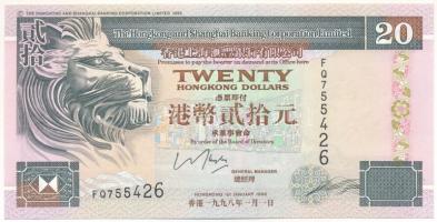 Hongkong 1998. 20$ T:UNC Hong Kong 1998. 20 Dollars C:UNC Krause P#201