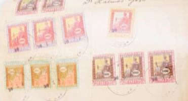 1850-1940 Kb 80 darabos okmánybélyeges okmány gyűjtemény Tokaj, és Miskolc környékéről, nagyrészt 19...