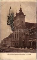 1910 Nagyszombat, Tyrnau, Trnava; Jézustársasági templom és rendház, Sz. Béla üzlete / church, shop (felszíni sérülés / surface damage)