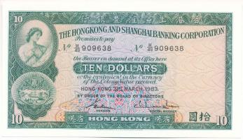 Hongkong 1983. 10$ T:UNC Hong Kong 1983. 10 Dollars C:UNC Krause P#182