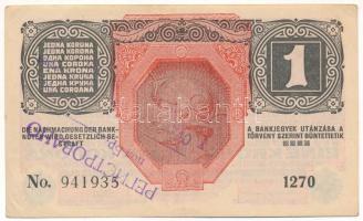 1916. 1K jugoszláv felülbélyegzéssel T:F szép, erős papír
Adamo K3Be