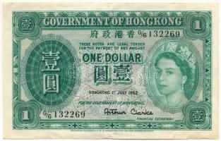 Hongkong 1952. 1$ T:F erős papír Hong Kong 1952. 1 Dollar C:F strong paper Krause P#324A