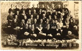 1937 Bölön, Belin, Böllen, Blumendorf; A bölöni D. F. Unitárius nők szövetsége / Unitarian Women's Association. Foto Keresztes (Brasov) photo (Rb)