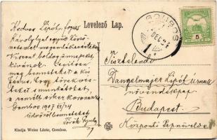 1907 Gombos, Bogojeva; Fő utca, Római katolikus templom, Állami óvoda. Weisz Lázár kiadása / main st...