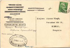 1949 Oostduinkerke, Grand Hotel advertisement card, Esperanto edition (EK)