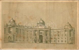 Wien, Vienna, Bécs; Hofburg. Gegen das Licht zu halten / royal castle. Kunstanstalt Kosmos 172. Hold to light litho (fl)