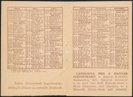 1946 Páduai Szent Antal Fiúárvaház 1946-os értesítője kártyanaptár