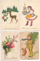 21 db RÉGI karácsonyi üdvözlő képeslap vegyes minőségben / 21 pre-1949 Christmas greeting postcards in mixed quality