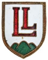 ~1940. "Légoltalmi Liga" zománcozott bronz jelvény (20x15mm) T:AU