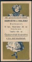 Horváth és Halász női gyászruhakészítő vállalat Bp. IV. ker. számolócédula, hajtott