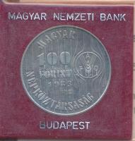 1983. 100Ft Cu-Ni "FAO - Több gabonát a világnak" műbőr tokban, tanúsítvánnyal T:UNC 
Ada...