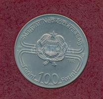 1982. 100Ft Cu-Ni "Labdarúgó világbajnokság 1982" műbőr tokban, tanúsítvánnyal T:UNC Adamo...