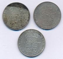 Svédország 1965U 1K Ag + 1966U 1K Ag (2xklf) T:XF patina 
Sweden 1965U 1 Krona Ag + 1966U 1 Krona A...