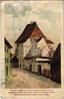 Segesvár, Schässburg, Sighisoara; Turnul Bugnarilor / Alt-Schässburg, Fassbinderturm / Kádártorony. "Sebastian Hann" egylet kiadása, aquarell után / tower s: Betty Schuller (felszíni sérülés / surface damage)