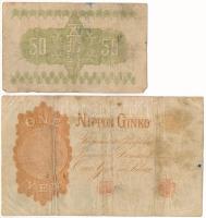 Japán 1916. 1Y + 1938. 50s T:VG Japan 1916. 1 Yen + 1938. 50 Sen C:VG Krause P#30, P#58