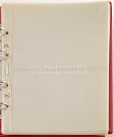 "Münz Briefe aus aller Welt" piros, plüssborítású, négygyűrűs album, 30db kettes osztású b...