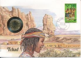 Csád 1983. 10Fr felbélyegzett borítékban, alkalmi bélyegzéssel, német nyelvű leírással T:UNC Chad 1983. 10 Francs in envelope with stamp and cancellation, with German description C:UNC