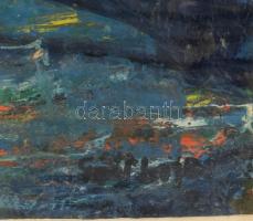 Gaál Lajos jelzéssel: Budapesti panoráma a Szabadság-híddal. Olaj, karton. Üvegezett fakeretben. 25x...