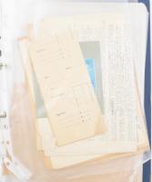 cca 1850-1950 Vegyes témájú irat gyűjtemény: számlák, gabonaívek, levelek, fotó, stb kb 50 db gyűrűs...