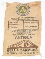 4 db különböző kávés jutazsák, nagy méretű, különböző felirattal, 100x73 cm alatt