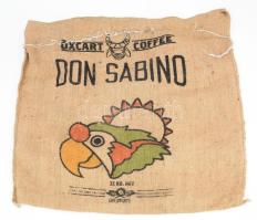 4 db különböző kávés jutazsák, nagy méretű, különböző felirattal, 100x73 cm alatt