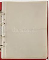 "Münz Briefe aus aller Welt" piros, plüssborítású, négygyűrűs album, 30db kettes osztású b...