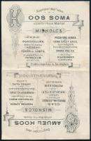 1895 Miskolc, Koos Soma üveg, porcelán, kőedény kereskedő grafikus reklámos számlája a kereskedő aláírásával