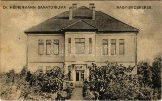 1918 Nagybecskerek, Zrenjanin, Veliki Beckerek; Dr. Heinermann szanatóriuma. Belgram J. Fotograf / sanatorium (Rb)