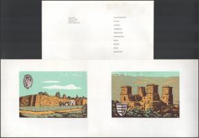 Gönczi Béla (1934-): Magyar várak 10 db linómetszet, jelzett a metszeten. 10x15 cm