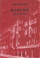 Hitler, Adolf: Harcom [Mein Kampf]. Két kötet egybekötve. (Utószó: Mónus Áron.) (Santon, 1996.) Interseas Editions. 367 + [1] p. A nemzetiszocialista vezető egyetlen, még életében kiadott könyve, melyet landsbergi fogsága idején kezdett el írni, miután 1923-ban az ún. sörpuccsban való részvételéért börtönbe zárták. A könyvben áttekintette addigi pályafutását és megfogalmazta világnézetét, valamint politikai programját. A mű a nácizmus ideológiai alapvetése lett. Hitler ezzel az írással egy átfogó elméletet kívánt a nép elé állítani a marxizmus ellenében. Emellett úgy kívánta bemutatni addigi pályáját, mint ami pártja és az egész nép ideális vezetőjévé teszi őt a zsidóság, mint közös ellenség elleni összefogásban. Megerősítette az NSDAP 25 pontos programjának érvényességét. Megállapította, hogy a nemzeti szocializmus egyik elődjének számító völkisch mozgalom sikertelen maradt és ideje lejárt; ezzel szemben az NSDAP modern, céltudatos gyűjtőmozgalommá vált, amely sikerrel tömörítheti a weimari köztársaság nacionalista és antidemokratikus erőit. Fűzve, színes, illusztrált kiadói borítóban, a gerinc alján apró sérüléssel. Jó példány.