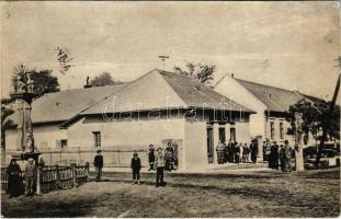 1907 Nagysalló, Tekovské Luzany, Tekovské Sarluhy; fogyasztási szövetkezet üzlete, szobor. W.L. 999. / cooperative shop, statue (r)