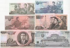 Észak-Korea 1992-1998. 1W-500W (6xklf) T:UNC,AU North Korea 1992-1998. 1 Whon - 500 Won (6xdiff) C:UNC,AU