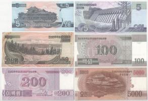 Észak-Korea 1992-2013 5W-5000W (6xklf) közte felülbélyegzettek T:UNC,AU
North Korea 1992-2013. 5 Wo...