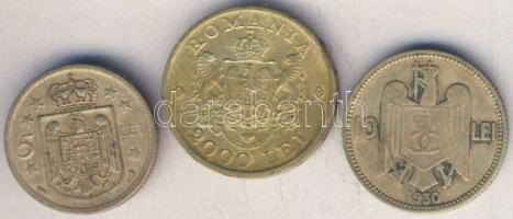Románia 1930. 5L I. Mihály T:3 + 1930. 10L II. Károly T:3 + 1946. 2000L I. Mihály T:2+